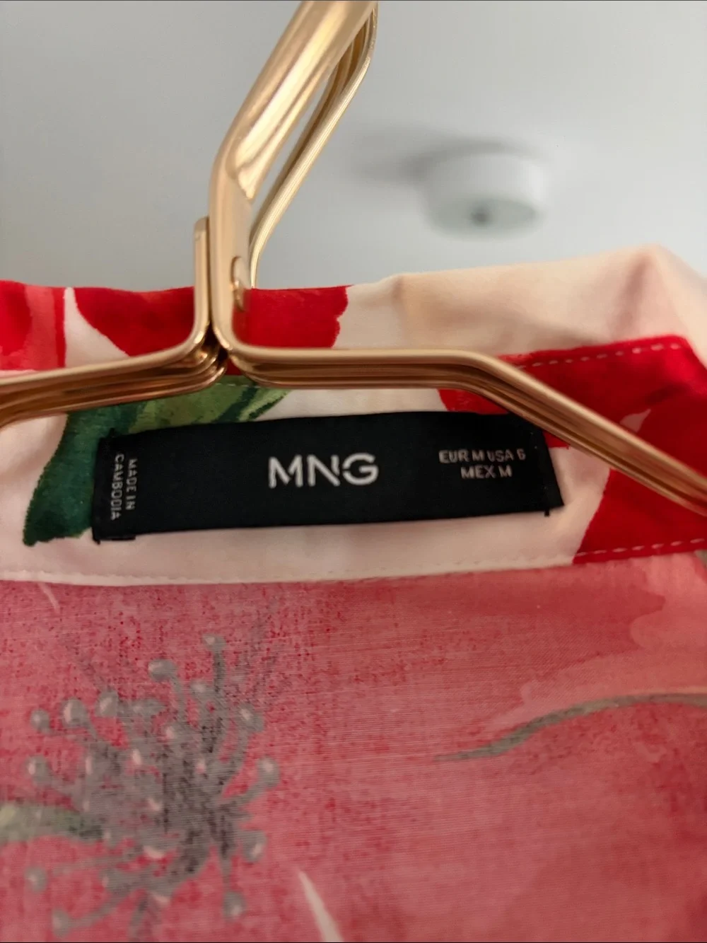 MANGO Floral Tie-Front Blouse - Red & Green - Picture 4 of 4